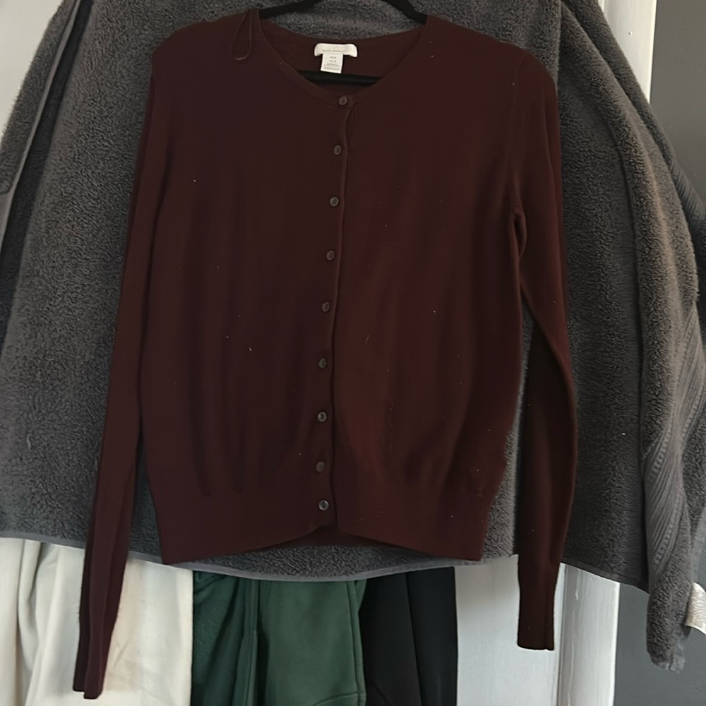 Dark purple color, long sleeve button down